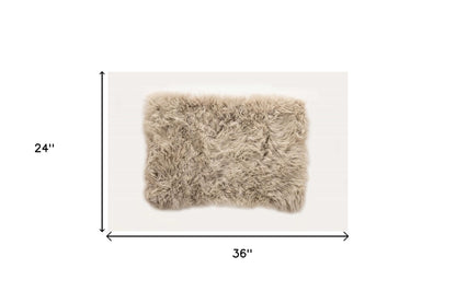 2' X 3' Taupe Sheepskin Area Rug