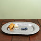 13" Silver Oval Stainless Steel Hammered Serving Tray