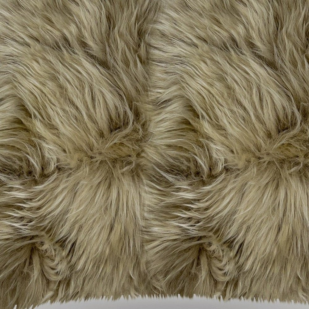 18" Taupe Sheepskin Throw Pillow