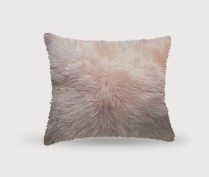 18" Blush Sheepskin Throw Pillow