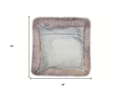 Set Of Two  Blush Natural Sheepskin Square Pillows