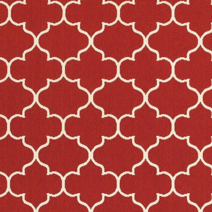 4' X 6' Red And Ivory Indoor Outdoor Area Rug