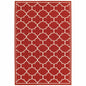 8' Red And Ivory Indoor Outdoor Runner Rug