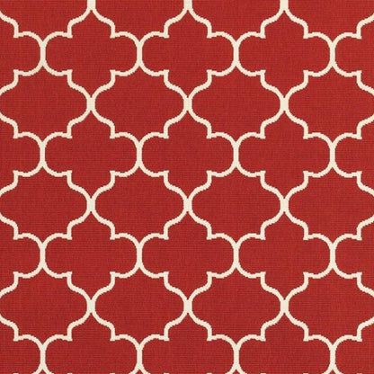 4' X 6' Red And Ivory Indoor Outdoor Area Rug