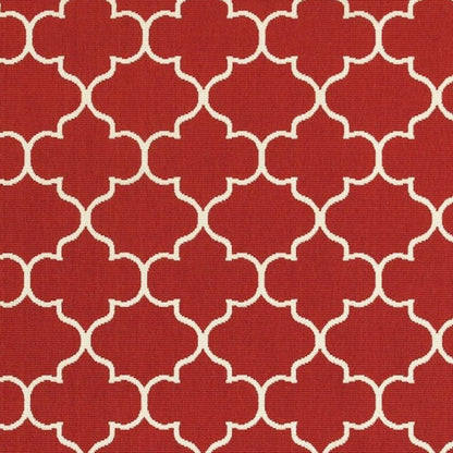 4' X 6' Red And Ivory Indoor Outdoor Area Rug