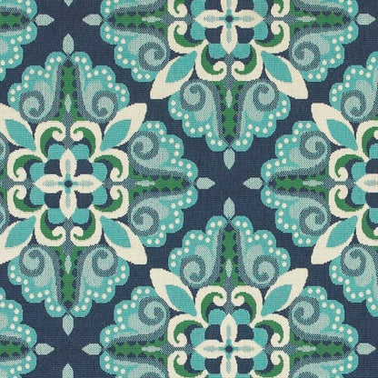 4' X 6' Blue And Green Indoor Outdoor Area Rug