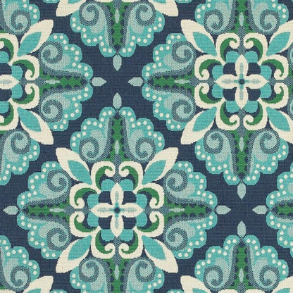 4' X 6' Blue And Green Indoor Outdoor Area Rug