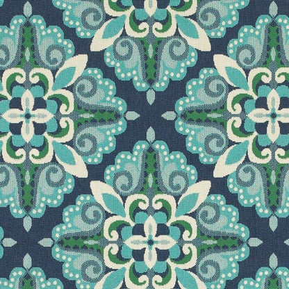 8' X 11' Blue And Green Indoor Outdoor Area Rug