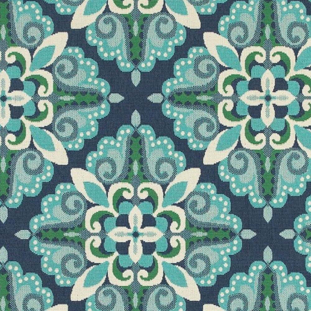 4' X 6' Blue And Green Indoor Outdoor Area Rug