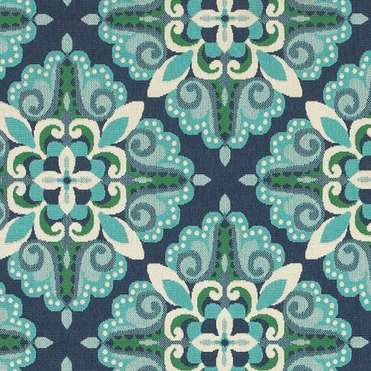 4' X 6' Blue And Green Indoor Outdoor Area Rug