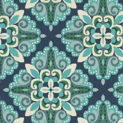 5' X 8' Blue And Green Indoor Outdoor Area Rug