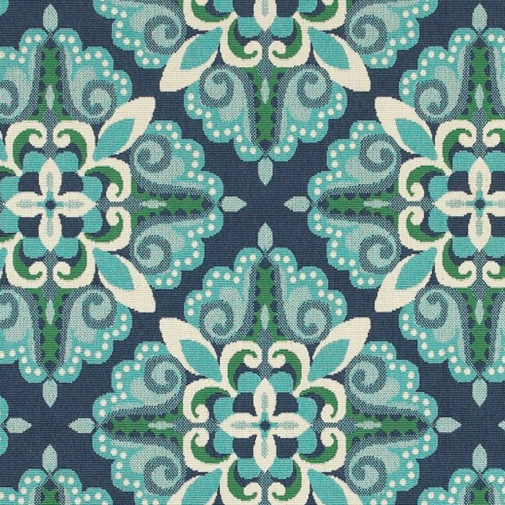5' X 8' Blue And Green Indoor Outdoor Area Rug