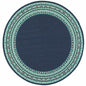 8' X 8' Blue And Green Round Indoor Outdoor Area Rug