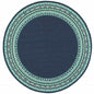 8' X 8' Blue And Green Round Indoor Outdoor Area Rug