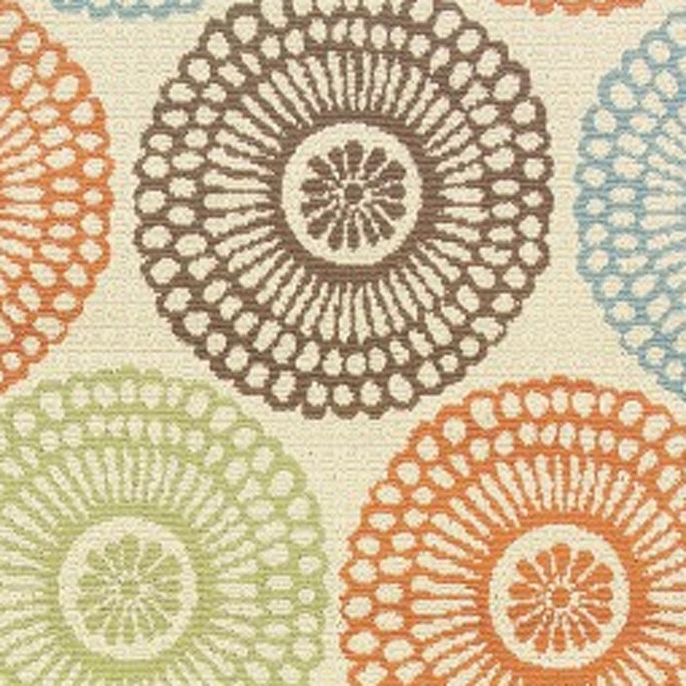 8' Beige Indoor Outdoor Runner Rug
