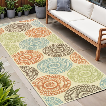 5' X 8' Beige Indoor Outdoor Area Rug