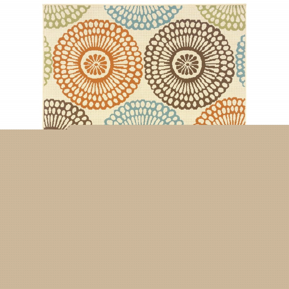 4' X 6' Beige Indoor Outdoor Area Rug