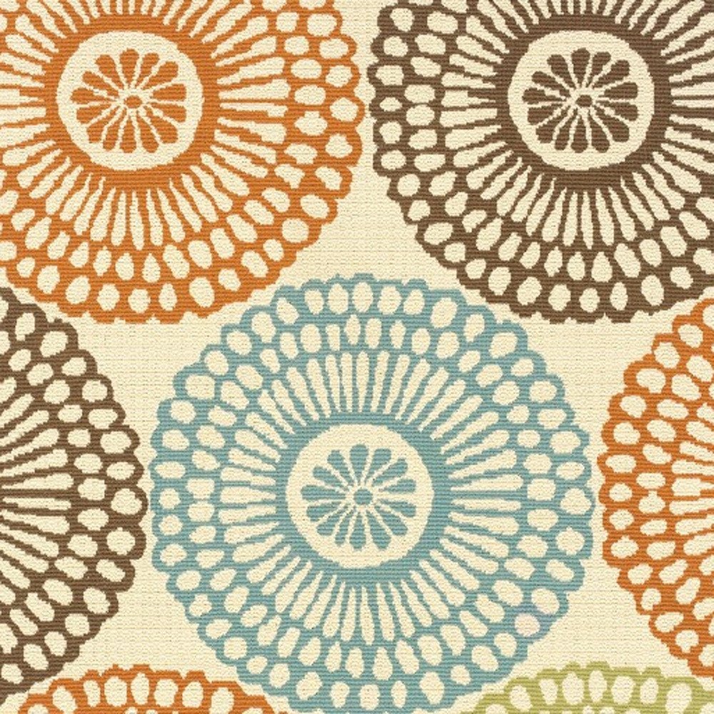 8' Beige Indoor Outdoor Runner Rug