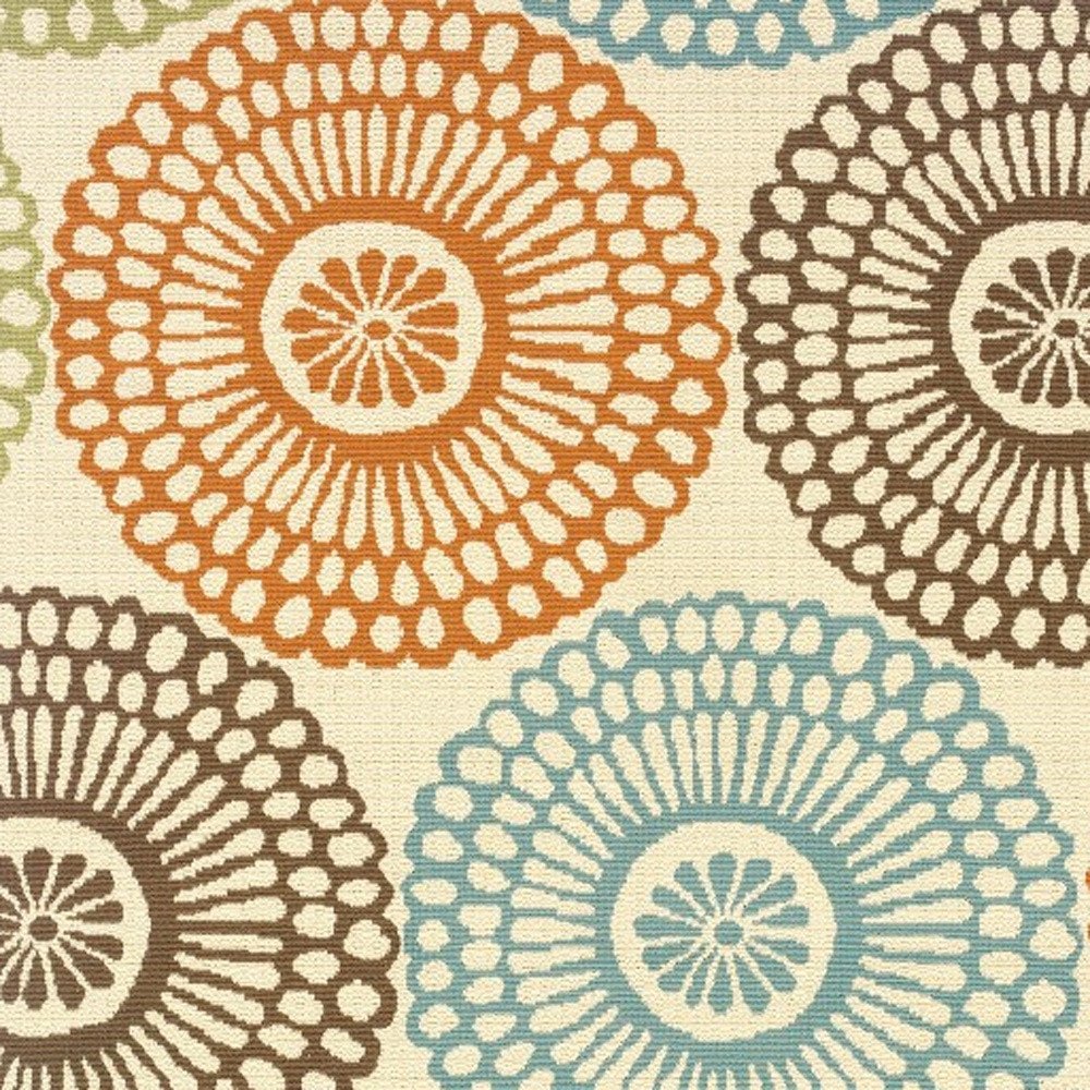 8' Beige Indoor Outdoor Runner Rug