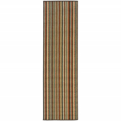 8' Green Indoor Outdoor Runner Rug
