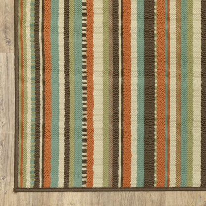 8' Green Indoor Outdoor Runner Rug