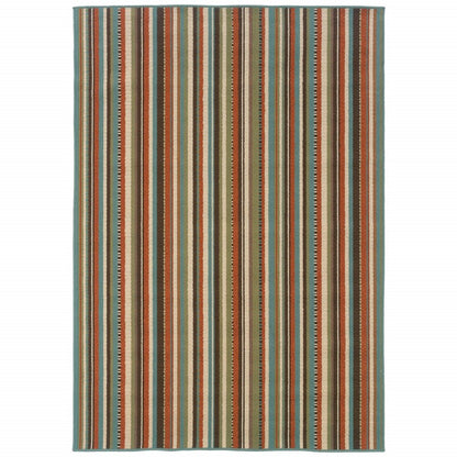 8' Green Indoor Outdoor Runner Rug