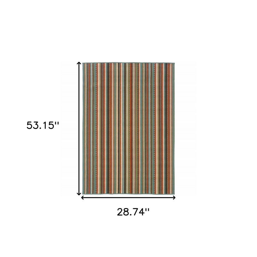 8' Green Indoor Outdoor Runner Rug
