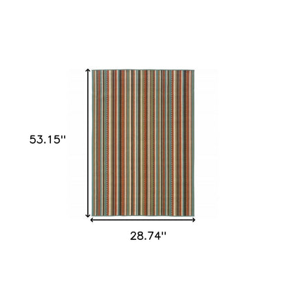 8' Green Indoor Outdoor Runner Rug
