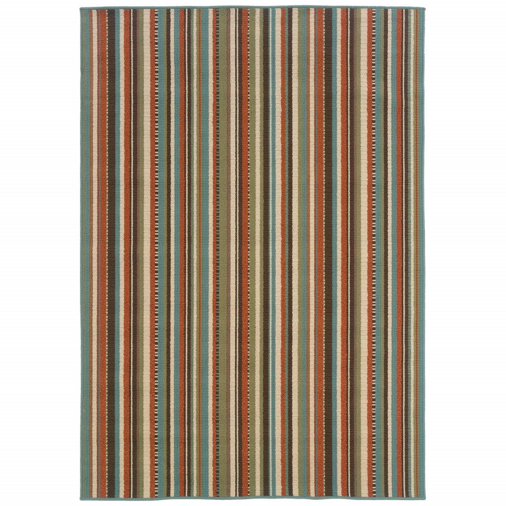 8' Green Indoor Outdoor Runner Rug