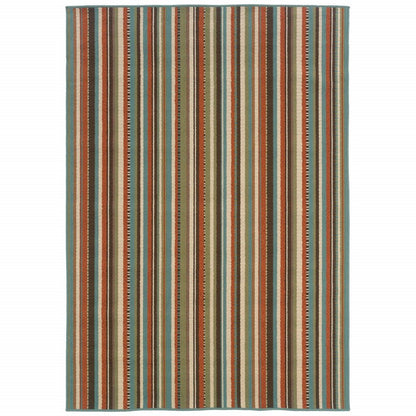 8' Green Indoor Outdoor Runner Rug