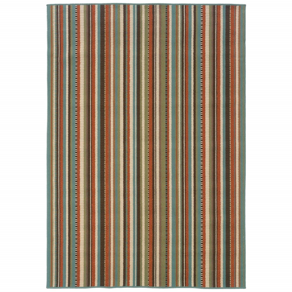 8' Green Indoor Outdoor Runner Rug