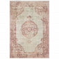 4' X 6' Ivory And Pink Medallion Area Rug