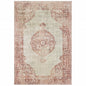 4' X 6' Ivory And Pink Medallion Area Rug