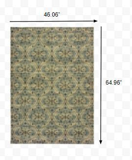 10' X 13' Ivory And Blue Geometric Area Rug