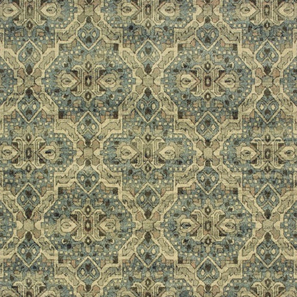 10' X 13' Ivory And Blue Geometric Area Rug