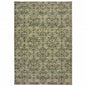 10' X 13' Ivory And Blue Geometric Area Rug