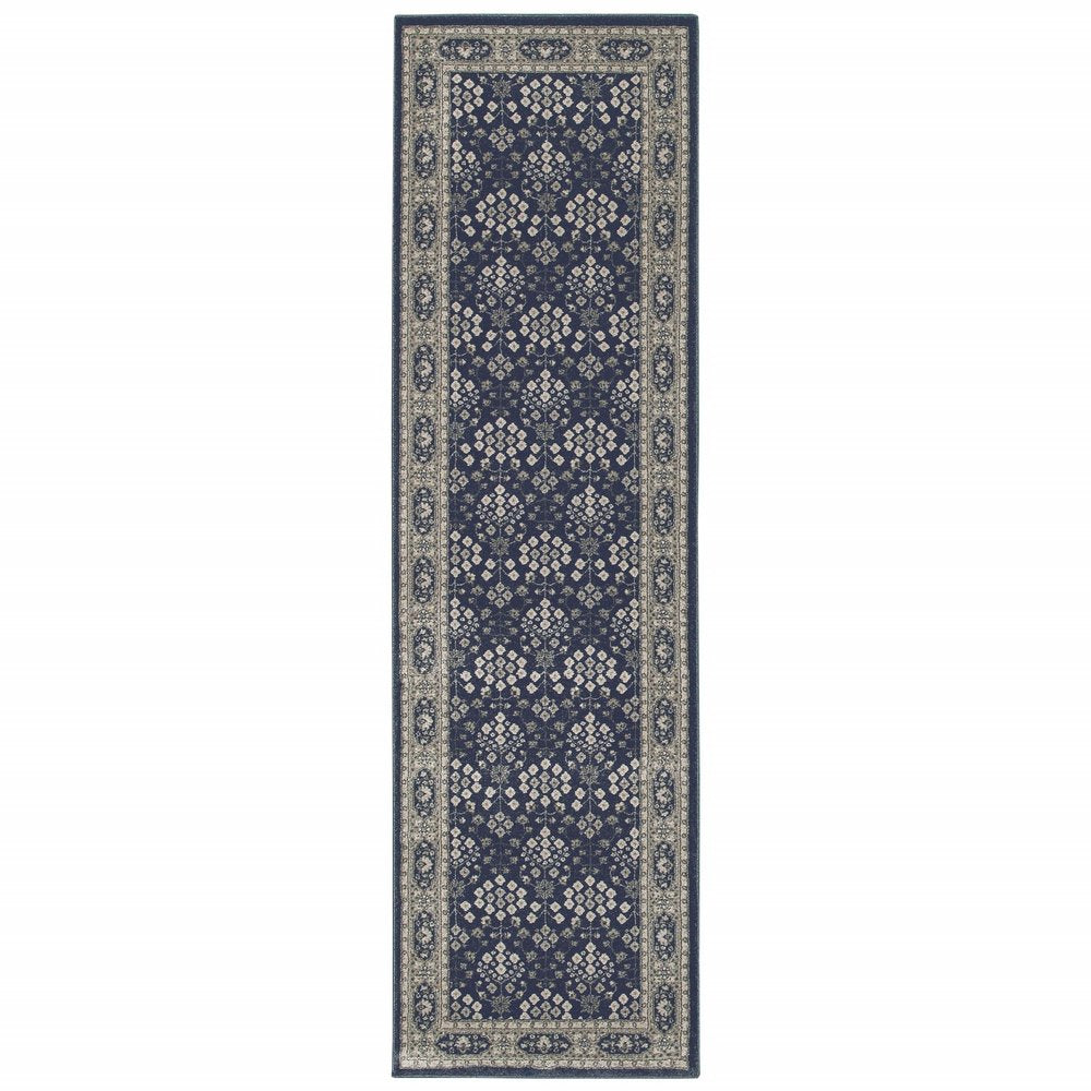 12' X 15' Blue and Gray Area Rug