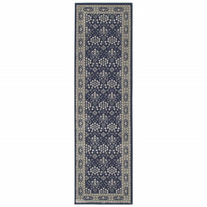 12' X 15' Blue and Gray Area Rug