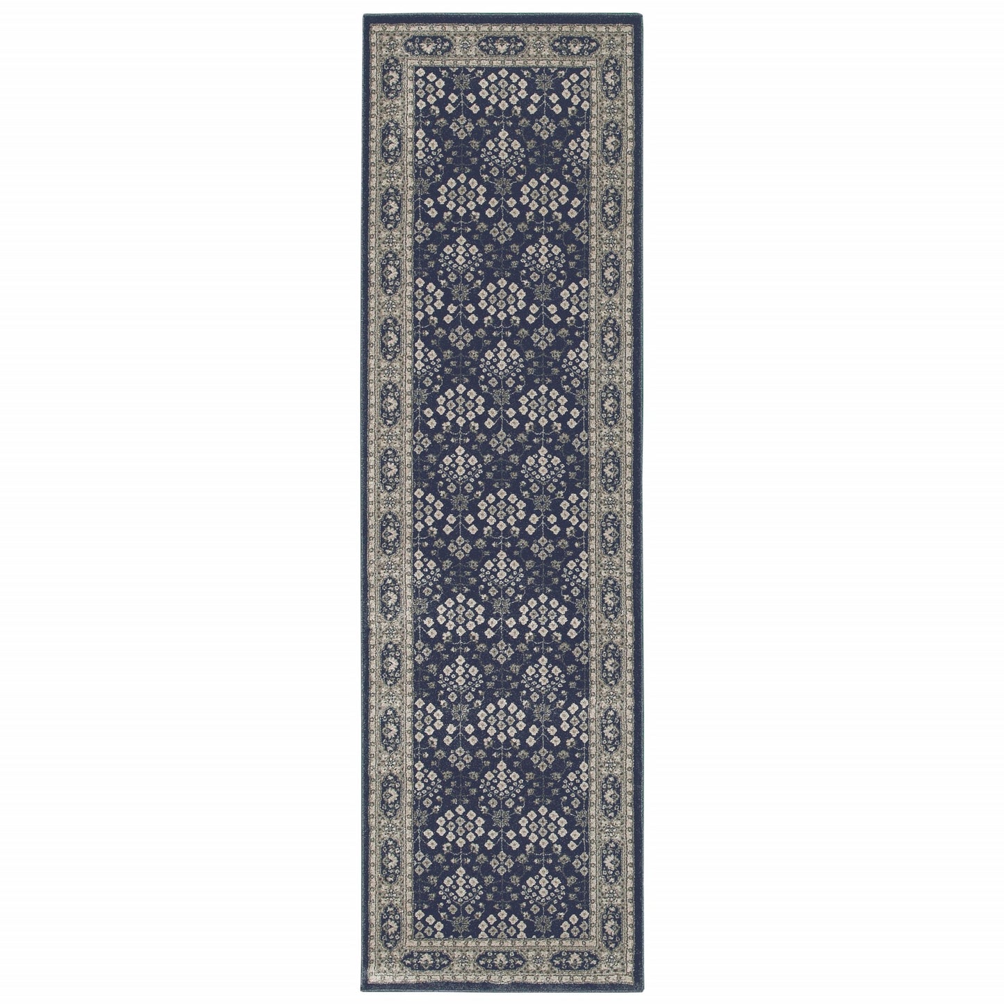 12' X 15' Blue and Gray Area Rug