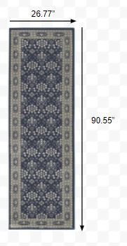 12' X 15' Blue and Gray Area Rug