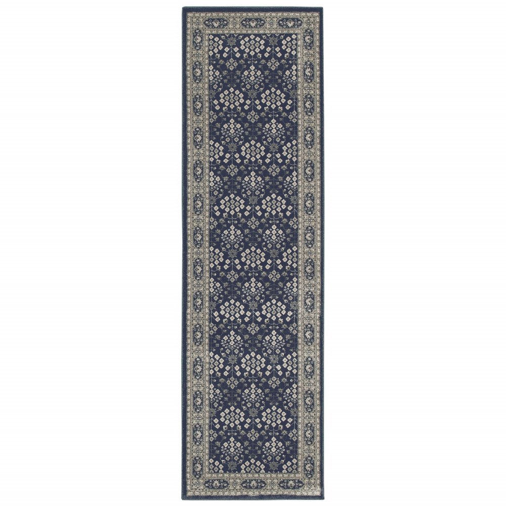 12' X 15' Blue and Gray Area Rug