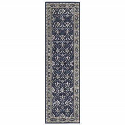 12' X 15' Blue and Gray Area Rug
