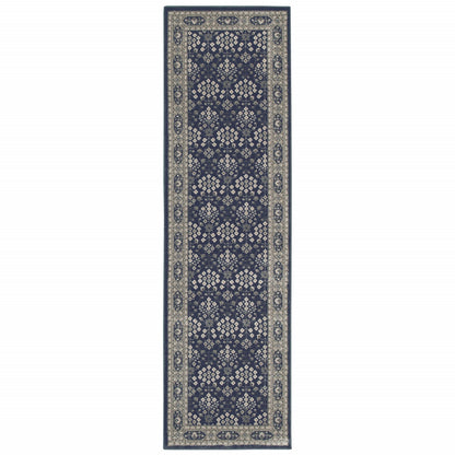 12' X 15' Blue and Gray Area Rug
