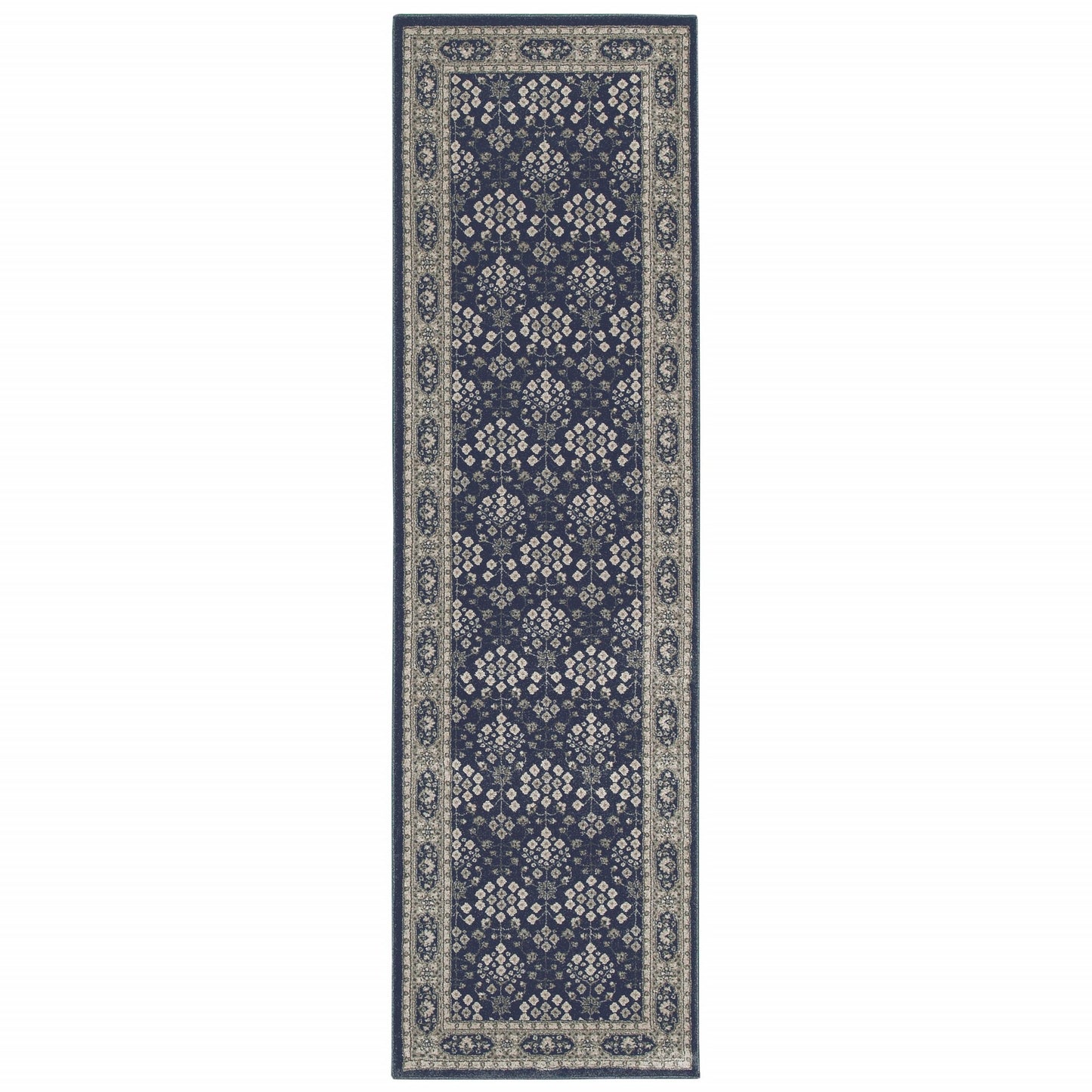 12' X 15' Blue and Gray Area Rug