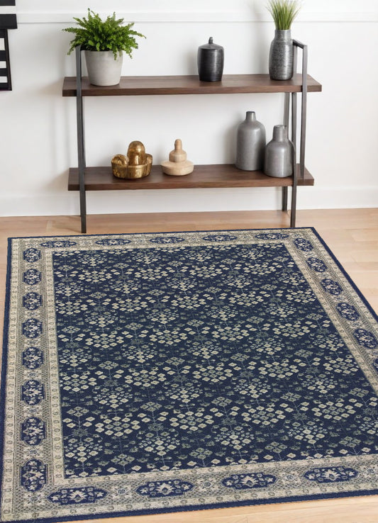 12' X 15' Blue and Gray Area Rug