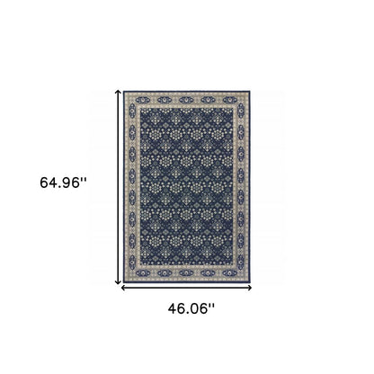 12' X 15' Blue and Gray Area Rug