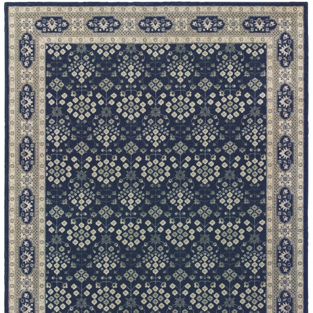 12' X 15' Blue and Gray Area Rug