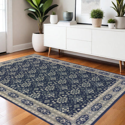 12' X 15' Blue and Gray Area Rug