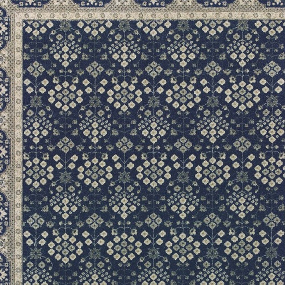 12' X 15' Blue and Gray Area Rug