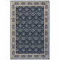 8' X 11' Navy And Gray Floral Ditsy Area Rug